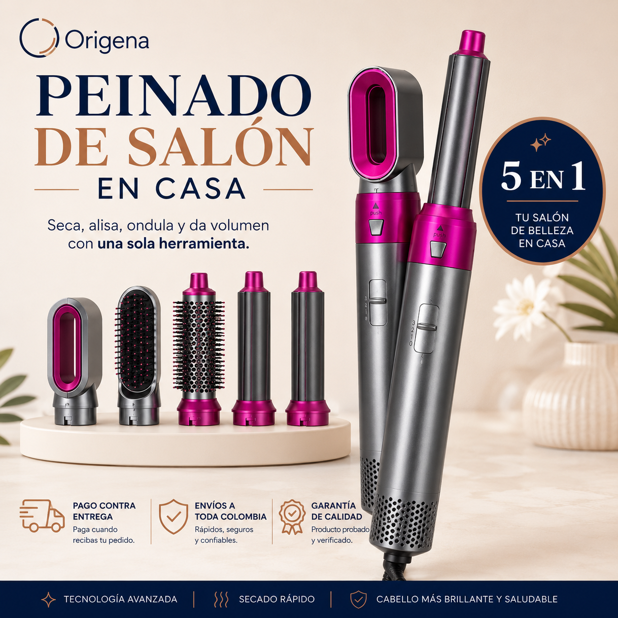 MultiStyler Pro 5 en 1 | Seca, Alisa y Riza