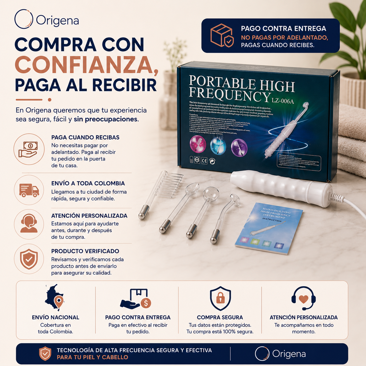 Alta Frecuencia Facial 4 en 1 | Spa Profesional en Casa